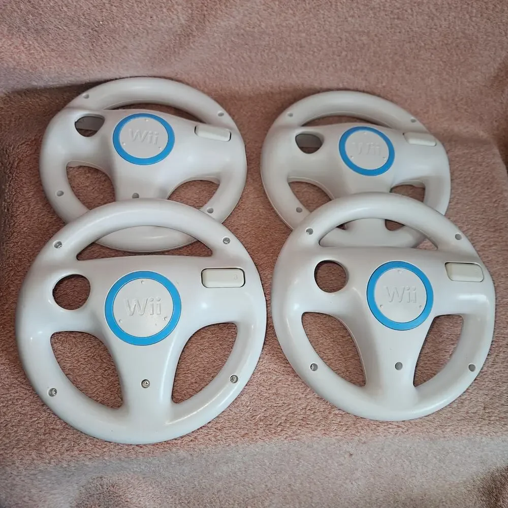 4 Nintendo Wii Steering Wheel Racing Controller Attachments for Mario Kart Set